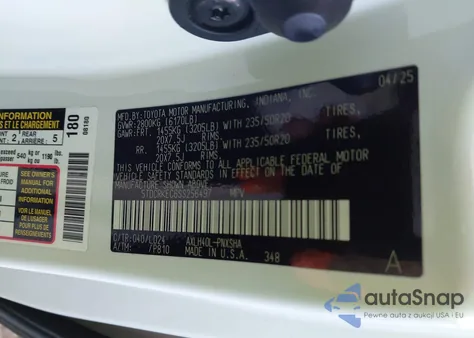 2025 Toyota Sienna Xse z USA, uszkodzony, nr VIN 5TDCRKEC6SS256497